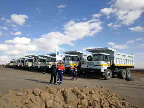 亿万先生MR重装10台YTK89A非公路自卸车成功交付蒙古